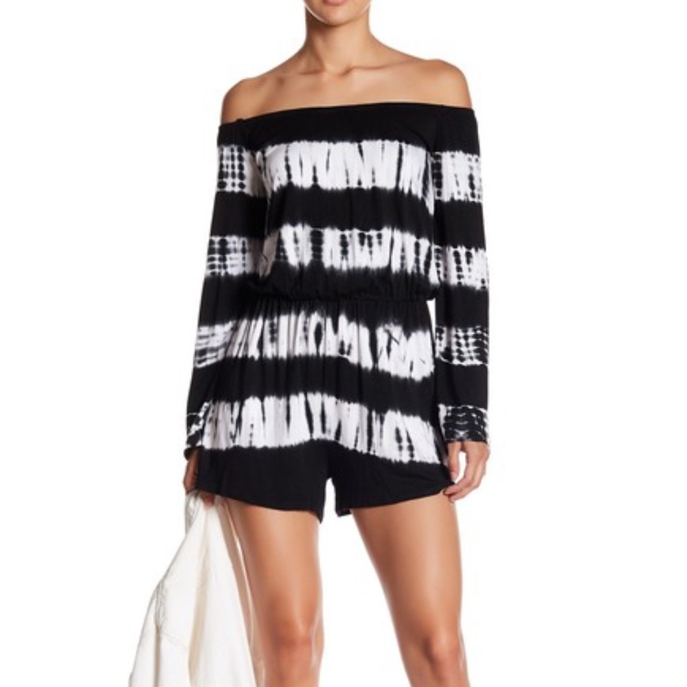NWT NYTT Off-the-Shoulder Tie-Dye Romper S/M